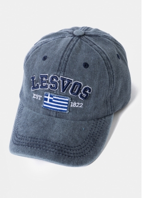Lesvos Washed Navy Blue w/ Greek Flag 2