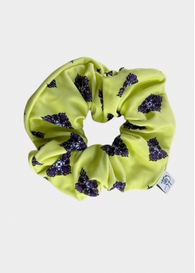 Printed Shiny Scrunchie Yellow