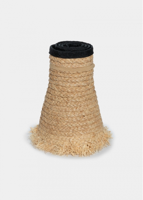 top opened straw hat