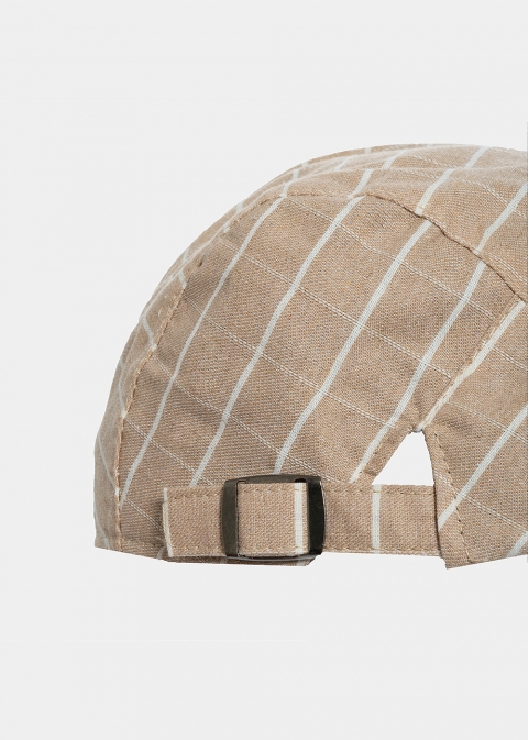 Beige Checkered Cap