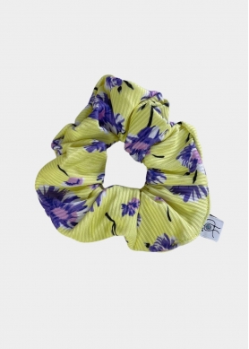 Rib Floral Scrunchie Yellow