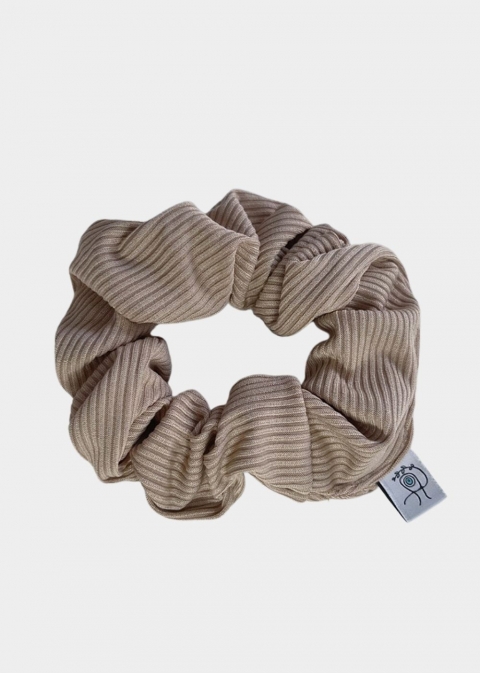 Rib Scrunchie Beige 