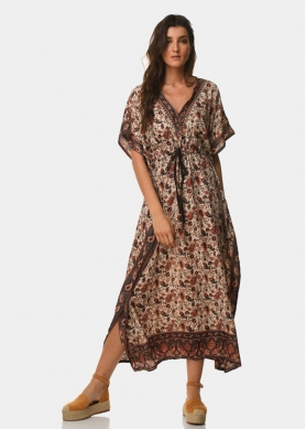 Butterfly brown dress with paisley pattern 