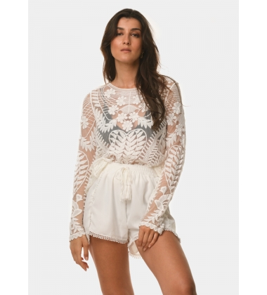 White laced blouse