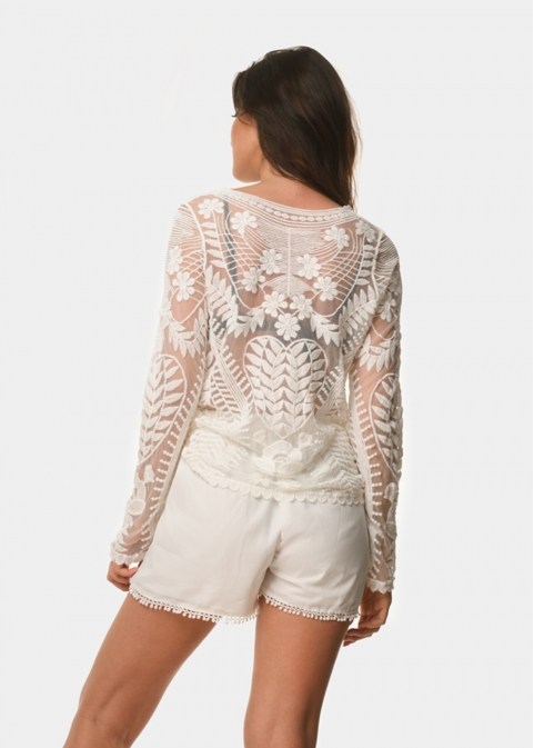 White laced blouse