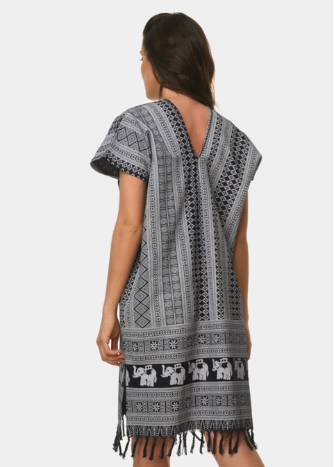 Boho caftan with elephants