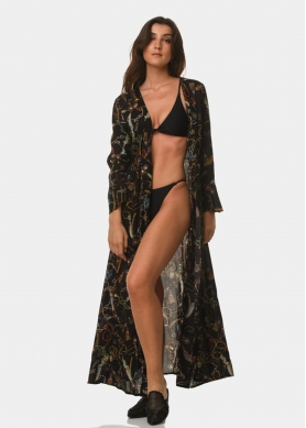 Black pattern caftan