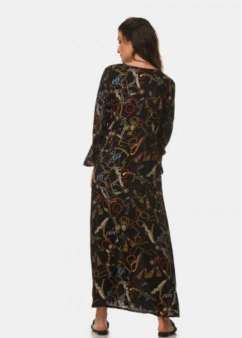 Black pattern caftan