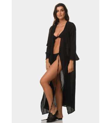 Black cotton caftan