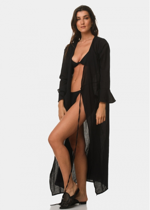 Black cotton caftan