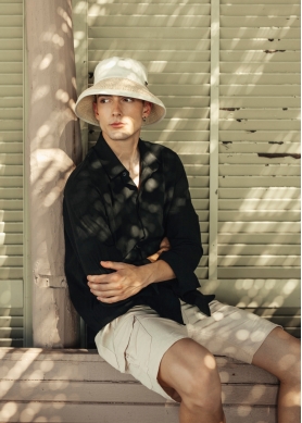 Ecru Bucket Cotton & Straw Hat 