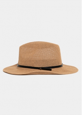 Beige Straw Panama with Black Belt