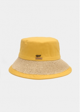 Mustard Bucket Cotton & Straw Hat 