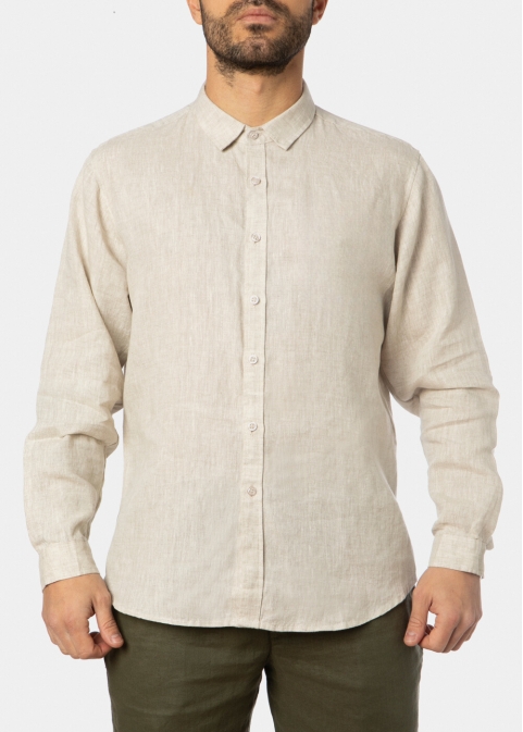 100% Linen Natural Beige Shirt 