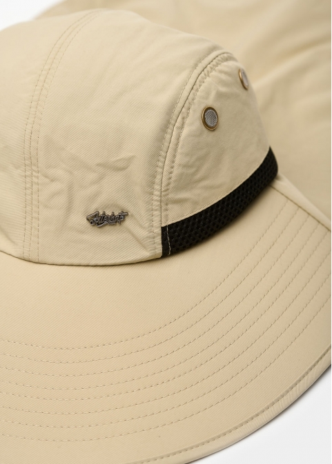 Beige active hat with neck protector 