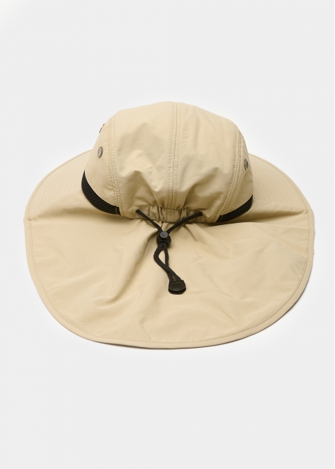 Beige active hat with neck protector 