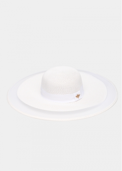 Total White Straw Hat 