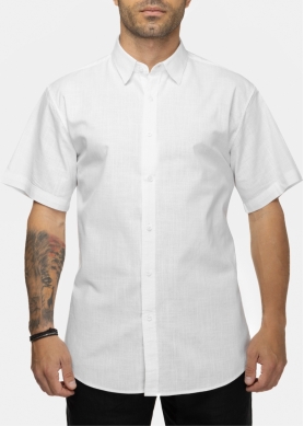 100% Cotton White Shirt w/ Short Sleeves