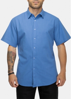 100% Cotton Blue Shirt w/ Short Sleeves