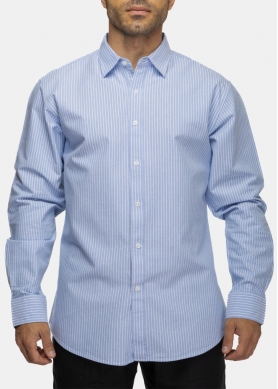 100% Cotton Light Blue Striped Shirt