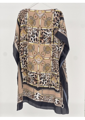 Butterfly Satin Dress w/ Leopard Pattern