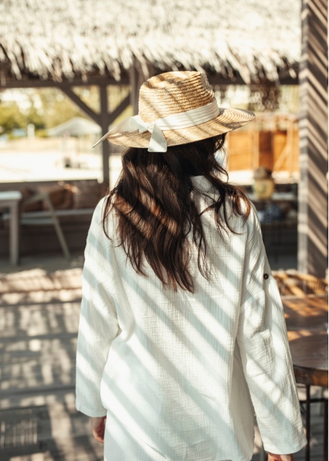 White Cotton Set Shirt & Shorts