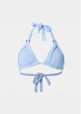 Capri Bikini Top - Baby Blue Crinkle