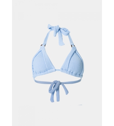Capri Bikini Top - Baby Blue Crinkle