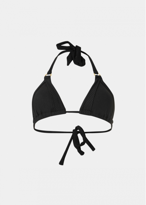Capri Bikini Top - Black Rib
