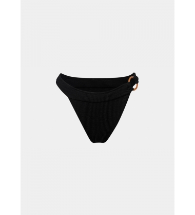 Sicily Bikini Bottom - Black Crinkle