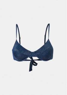 Saint Tropez Bikini Top - Navy Blue Shimmer