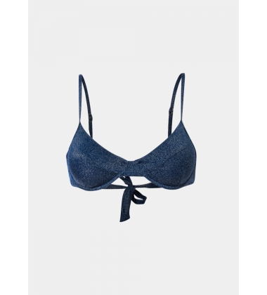 Saint Tropez Bikini Top - Navy Blue Shimmer
