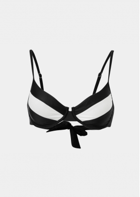 Saint Tropez Bikini Top - Black/Cream Dacron