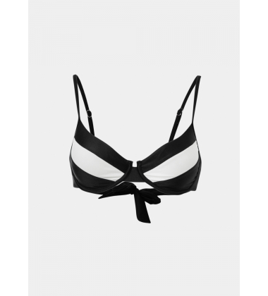 Saint Tropez Bikini Top - Black/Cream Dacron