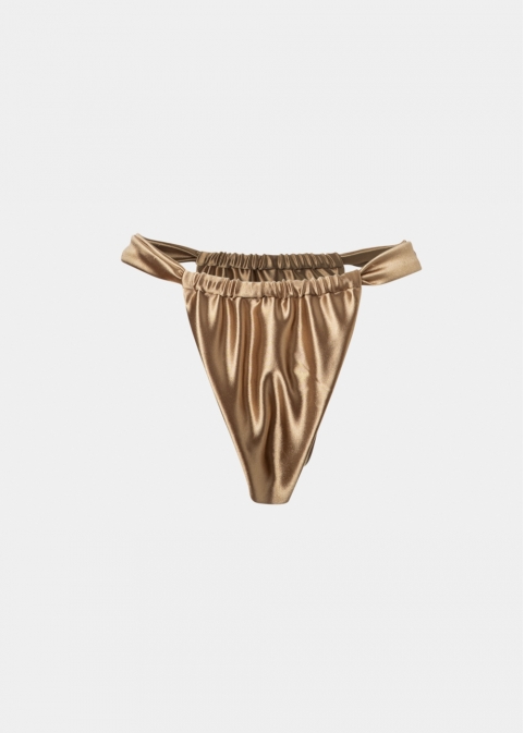 Marbella Bikini Bottom - Gold Shiny
