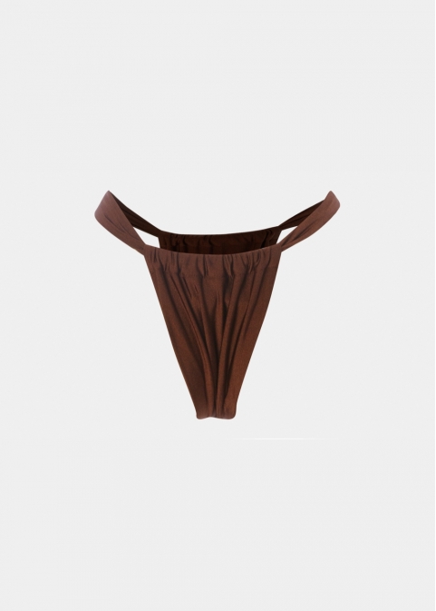 Marbella Bikini Bottom - Brown Dacron