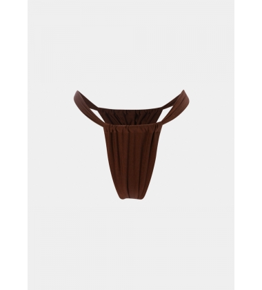 Marbella Bikini Bottom - Brown Dacron