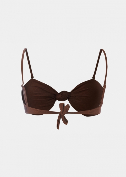Marbella Bikini Top - Brown Dacron
