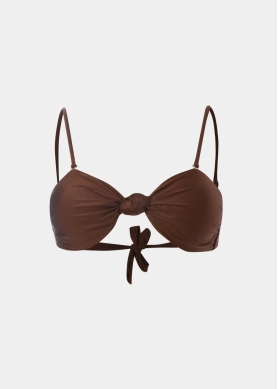 Marbella Bikini Top - Brown Dacron