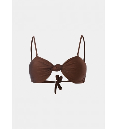 Marbella Bikini Top - Brown Dacron