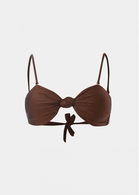 Marbella Bikini Top - Brown Dacron
