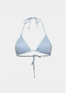 Cuba Bikini Top - Shimmery Blue Dacron