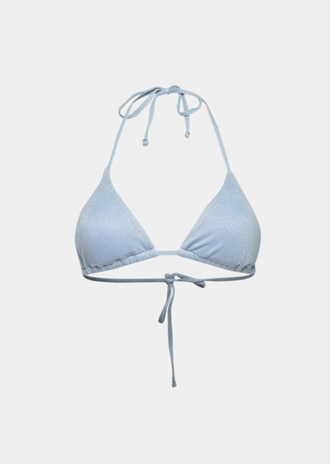 Cuba Bikini Top - Shimmery Blue Dacron