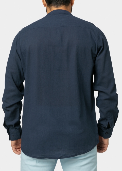Navy Blue Mao Shirt 