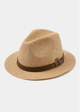 Brown Panama Style Hat w/ brown belt