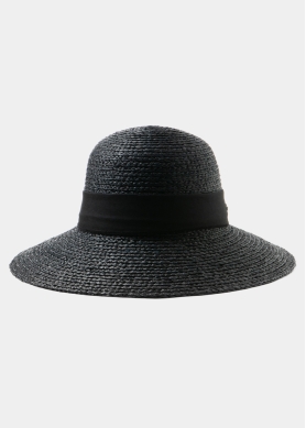 Black Raffia Hat w/ black ribbon
