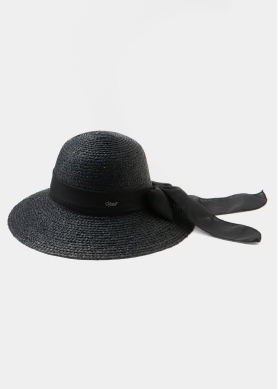 Black Raffia Hat w/ black ribbon