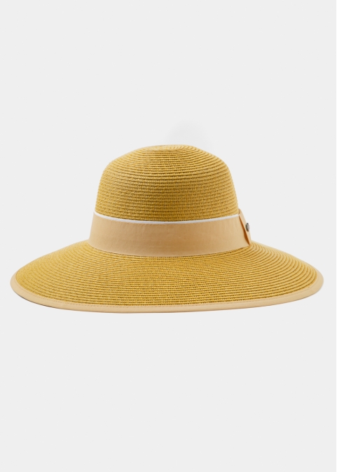 Mustard Straw Hat w/ mustard hatband