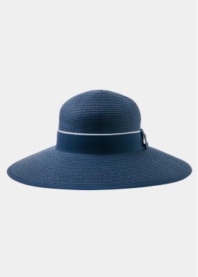 Navy Straw Hat w/ navy hatband