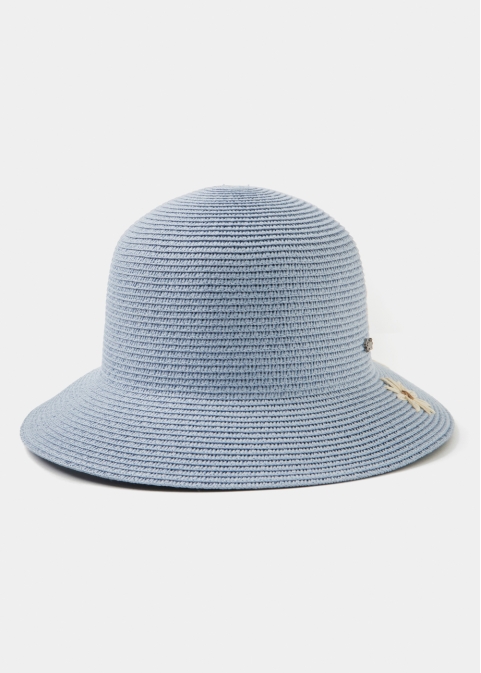 Light Blue Straw Hat w/ daisies